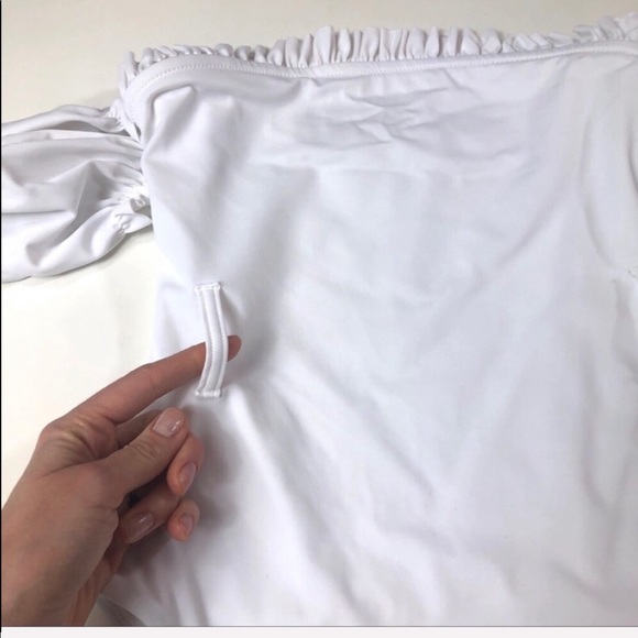 Something Navy one piece off shoulder swimsuit - Picture 4 of 7